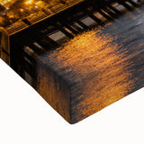 Black and white landscape art painting of a mountainous Azerbaijani scene on stretched canvas, ideal for bedroom decor.