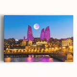 Large black and white stretched canvas of an Asian landscape, ideal for kitchen wall art.