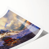 Extra large rolled print featuring line art flowers in subtle hues, ideal for large living room wall decor.