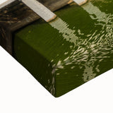 Black and white landscape art painting of Shanghai skyline on large stretched canvas, suitable for bedroom decor.