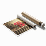 Extra large rolled print featuring a serene Tibetan landscape with soft pastel hues, ideal for classy bathroom wall art.