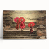 Black and white stretched canvas of a Tibetan landscape, ideal for kitchen wall art or bedroom ambiance.