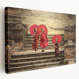 Large canvas print of a Tibetan landscape in muted earth tones, ideal for kitchen wall art.