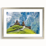 Textured abstract art print featuring a blend of muted earth tones on a framed canvas, ideal for bedroom decor.