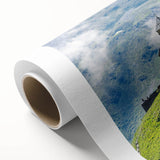 Art deco poster featuring a serene Georgia landscape on rolled canvas, with soft pastel hues, ideal for nursery wall art.