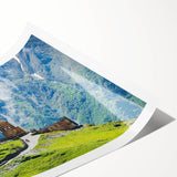 Extra large rolled print featuring line art flowers in subtle earth tones, ideal for large living room wall decor.