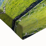 Black and white landscape art painting of Georgia scenery on a large stretched canvas, ideal for bedroom wall decor.