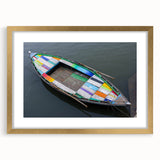 Extra large abstract art print of an Indian scenery in textured gold tones on a framed canvas.