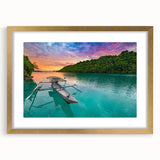 Extra large abstract art print featuring textured scenery of Indonesia in gold frame, ideal for living room decor.