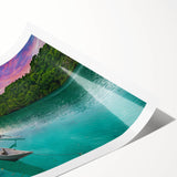 Extra large rolled print featuring line art flowers in muted earth tones, ideal for large living room wall art.