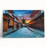 Black and white stretched canvas of Kyoto scenery, ideal for kitchen wall art or bedroom ambiance.