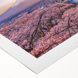 Art deco poster of a serene Japanese landscape in muted earth tones on rolled canvas, suitable for dining room decor.