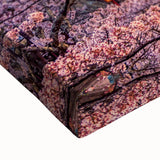 Large art of a black and white Japanese landscape painting on stretched canvas, ideal for bedroom wall decor.