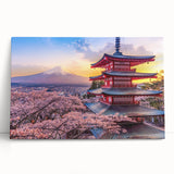 Black and white large art print of a Japanese scenery on stretched canvas, ideal for kitchen wall art or bedroom decor.