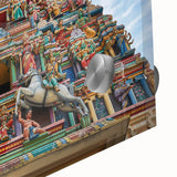 Large abstract wall art depicting a Malaysian landscape in mid-century modernist style on acrylic glass.