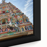 Black wall art featuring a textured, colorful Malaysian landscape on extra large framed canvas.