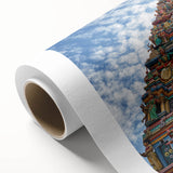 Art Deco poster of a Malaysian landscape in pastel colors on rolled canvas, ideal for nursery wall art.