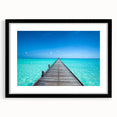 Extra large framed abstract print of a colorful Maldivian scene on textured paper, ideal for living room decor.