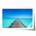 Extra large rolled print of Maldives scenery with vibrant blues and greens, ideal for dining room wall art.