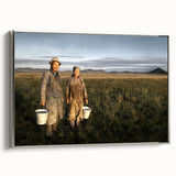 Framed canvas landscape art painting depicting a colorful Mongolian scenery, ideal for enhancing a living room or study.