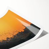 Extra large wall art featuring line art flowers, in muted earth tones on a rolled print, ideal for large living room decor.