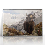 Framed acrylic print of a serene Nepalese landscape in soft pastel shades.