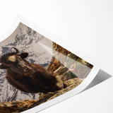 Extra large wall art featuring line art flowers in black and white, printed on rolled canvas.