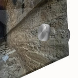 Large abstract wall art of a Pakistani landscape in muted earth tones on acrylic glass, suitable for dining room ambiance.