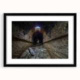 Extra large abstract art print depicting colorful, textured scenery of Pakistan, framed in black.