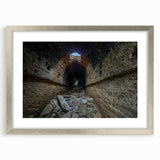 Textured abstract art print depicting a serene Pakistani landscape in muted earth tones, framed in silver.