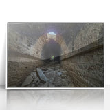 Art deco poster featuring a serene Pakistani landscape in muted greens and blues on framed acrylic.