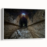 Vintage poster art of a Pakistani landscape on extra-large framed canvas.