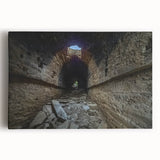 Black and white stretched canvas of a Pakistani landscape, ideal for kitchen wall art.