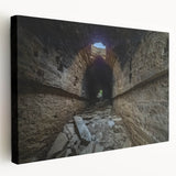 Large art depicting a serene Pakistani landscape on stretched canvas, with soft earth tones, ideal for kitchen wall art.