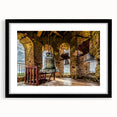 Extra large abstract art print of a colorful, textured Philippine scenery on a black framed canvas.