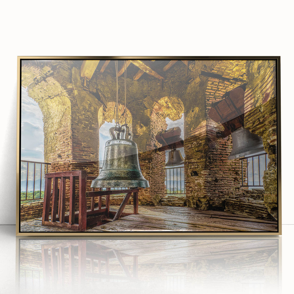Large framed acrylic print of a Philippine landscape in muted earth tones, ideal for modern art wall decor.