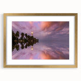 Extra large abstract art print of a textured Sri Lankan scenery in soft earth tones, framed in gold.