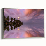 Landscape art painting of a Sri Lankan scenery in muted greens and blues on a framed canvas, ideal for living room decor.