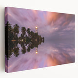 Large canvas print of a serene Sri Lankan landscape in muted green and blue tones, ideal for kitchen wall art.