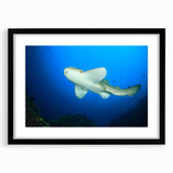 Extra large abstract art print of a vibrant, colorful Asian landscape on textured canvas, framed in black.