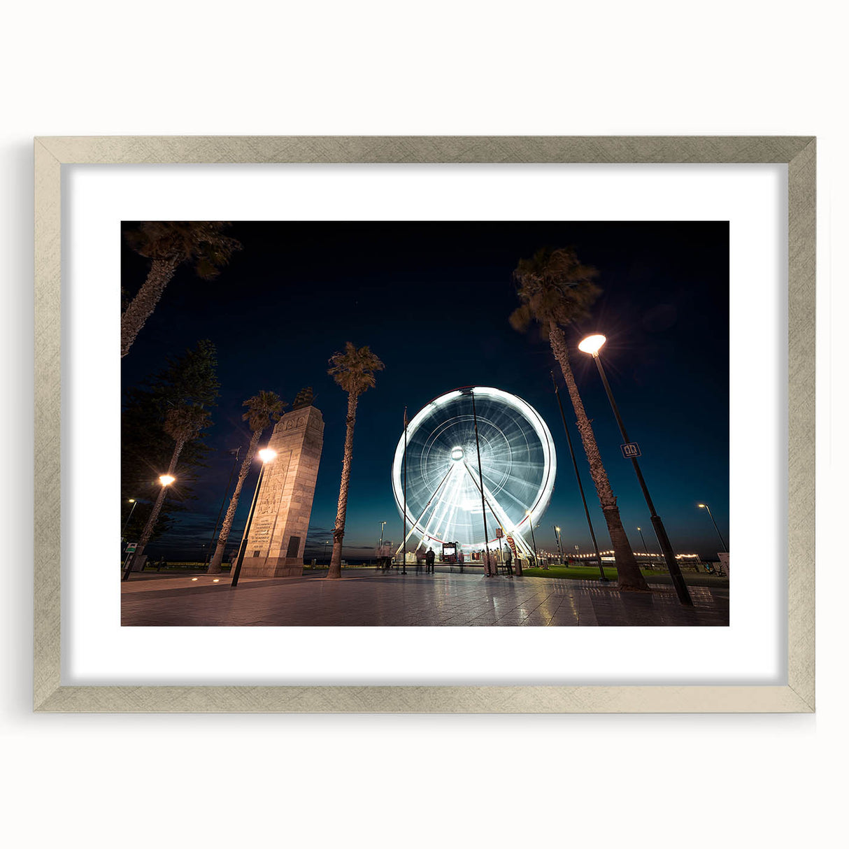 Abstract art print of Adelaide scenery in muted earth tones on a framed canvas, ideal for dining room decor.
