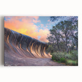 Black and white photograph of Perth skyline on large stretched canvas, suitable as kitchen wall art.
