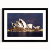 Extra large abstract art print of Sydney skyline in vibrant colors on textured canvas, ideal for living room decor.