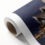 Art deco poster of Sydney scenery in pastel shades on rolled canvas, ideal for nursery wall art.