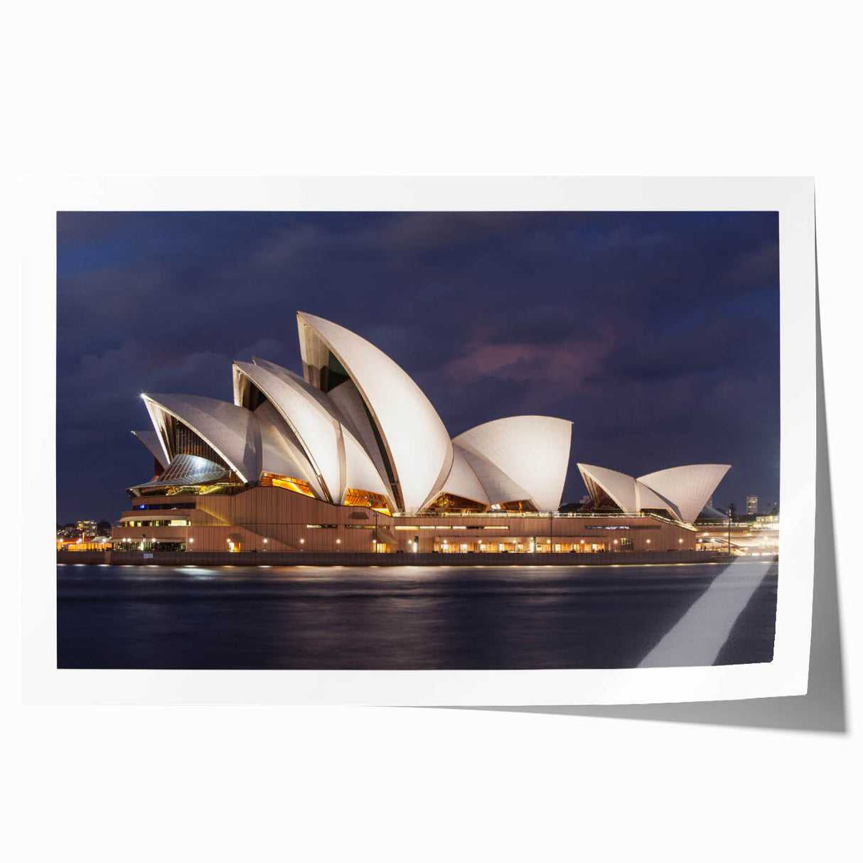 Extra large rolled print of Sydney scenery with muted blue and green tones, suitable for dining room wall art.