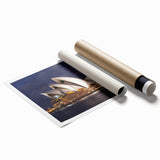 Extra large rolled print of Sydney scenery featuring floral accents in soft pastel shades.