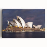 Black and white photograph of Sydney skyline on stretched canvas, suitable as large kitchen wall art.