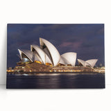 Black and white print of the Sydney skyline on large stretched canvas, suitable for kitchen wall art.