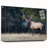 Acrylic print of a serene Alberta, Canada landscape in muted earth tones, ideal for dining room decor.