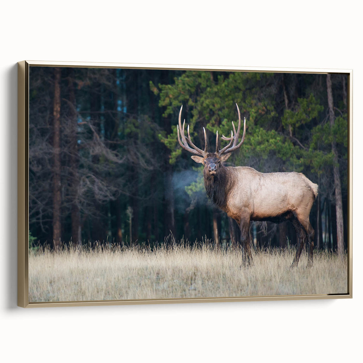 Landscape painting of Alberta, Canada on framed canvas, featuring muted earth tones, ideal for bedroom wall decor.